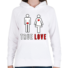PRINTFASHION True love - Női kapucnis pulóver - Fehér