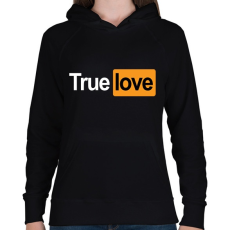 PRINTFASHION True Love - Női kapucnis pulóver - Fekete