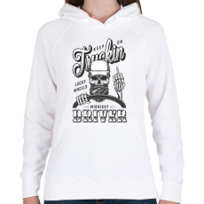 PRINTFASHION Truking driver - Fekete - Női kapucnis pulóver - Fehér