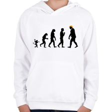 PRINTFASHION Trump evolúció - Gyerek kapucnis pulóver - Fehér gyerek pulóver, kardigán