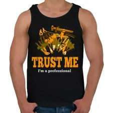 PRINTFASHION trust me - Férfi atléta - Fekete atléta, trikó