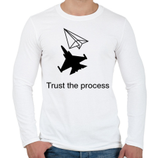 PRINTFASHION Trust the process - Férfi hosszú ujjú póló - Fehér férfi póló