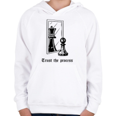 PRINTFASHION Trust the process - Gyerek kapucnis pulóver - Fehér