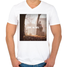 PRINTFASHION try again. - Férfi V-nyakú póló - Fehér