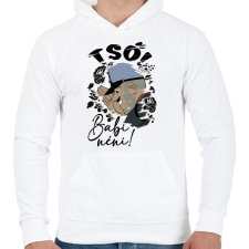 PRINTFASHION Tső Babi néni! - Férfi kapucnis pulóver - Fehér férfi pulóver, kardigán