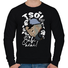 PRINTFASHION Tső Babi néni! - Férfi pulóver - Fekete