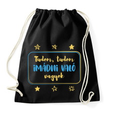 PRINTFASHION Tudom, tudom imádni való vagyok - Kisfiú - Sportzsák, Tornazsák - Fekete tornazsák