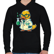 PRINTFASHION Tudós gumikacsa - Férfi kapucnis pulóver - Fekete férfi pulóver, kardigán