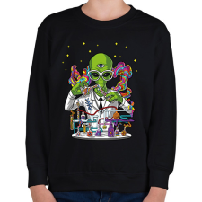 PRINTFASHION Tudós ufo - Gyerek pulóver - Fekete gyerek pulóver, kardigán