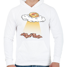PRINTFASHION Tükörtojás ufo - Férfi kapucnis pulóver - Fehér