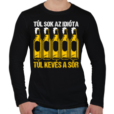 PRINTFASHION Túl kevés sör - Férfi hosszú ujjú póló - Fekete
