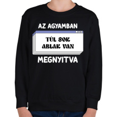 PRINTFASHION Túl sok ablak - Gyerek pulóver - Fekete