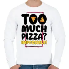 PRINTFASHION Túl sok pizza? - Férfi pulóver - Fehér férfi pulóver, kardigán