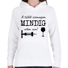 PRINTFASHION Túlélő csomag - Táska minta - Női kapucnis pulóver - Fehér női pulóver, kardigán