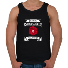 PRINTFASHION Túléltem egy Szerepjátékos Kalandot - Férfi atléta - Fekete