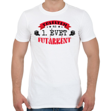 PRINTFASHION Túléltem futárként - számmal - Férfi póló - Fehér férfi póló