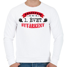 PRINTFASHION Túléltem futárként - számmal - Férfi pulóver - Fehér