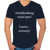 PRINTFASHION Túlgondolás mindig felőröl téged - Férfi V-nyakú póló - Sötétkék