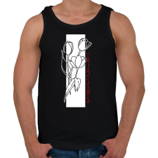 PRINTFASHION Tulipán perspective - Férfi atléta - Fekete atléta, trikó