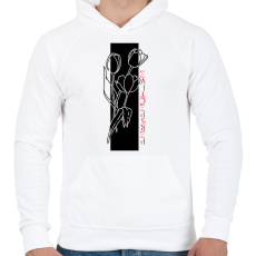 PRINTFASHION Tulipán perspective - Férfi kapucnis pulóver - Fehér