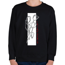 PRINTFASHION Tulipán perspective - Gyerek pulóver - Fekete