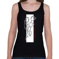 PRINTFASHION Tulipán perspective - Női atléta - Fekete női trikó