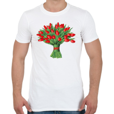 PRINTFASHION Tulipáncsokor - Férfi póló - Fehér