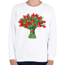 PRINTFASHION Tulipáncsokor - Gyerek pulóver - Fehér