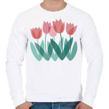 PRINTFASHION Tulipánok - Férfi pulóver - Fehér férfi pulóver, kardigán