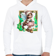 PRINTFASHION Tündér - Férfi kapucnis pulóver - Fehér férfi pulóver, kardigán