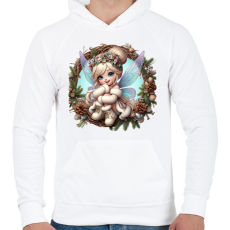 PRINTFASHION Tündér - Férfi kapucnis pulóver - Fehér