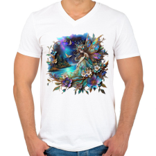 PRINTFASHION Tündér - Férfi V-nyakú póló - Fehér férfi póló