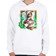PRINTFASHION Tündér - Gyerek kapucnis pulóver - Fehér gyerek pulóver, kardigán