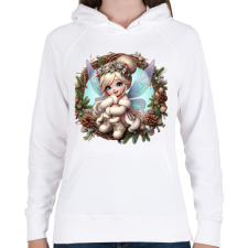 PRINTFASHION Tündér - Női kapucnis pulóver - Fehér női pulóver, kardigán