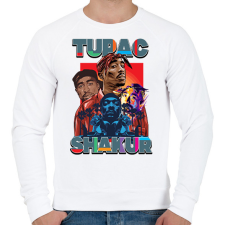PRINTFASHION Tupac - Férfi pulóver - Fehér férfi pulóver, kardigán