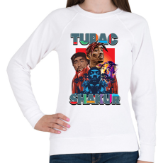 PRINTFASHION Tupac - Női pulóver - Fehér