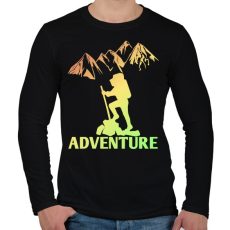 PRINTFASHION túrázás - Férfi hosszú ujjú póló - Fekete
