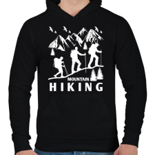 PRINTFASHION túrázás - Férfi kapucnis pulóver - Fekete férfi pulóver, kardigán