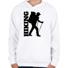 PRINTFASHION túrázás - Gyerek kapucnis pulóver - Fehér