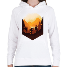 PRINTFASHION Túrázás - Női kapucnis pulóver - Fehér
