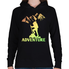 PRINTFASHION túrázás - Női kapucnis pulóver - Fekete