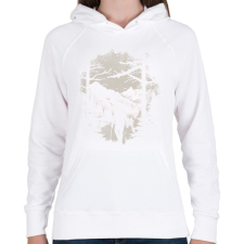 PRINTFASHION Túrázó a hegyekben - Női kapucnis pulóver - Fehér női pulóver, kardigán