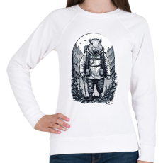 PRINTFASHION Túrázó capybara - Női pulóver - Fehér