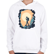 PRINTFASHION Túrázó - Gyerek kapucnis pulóver - Fehér