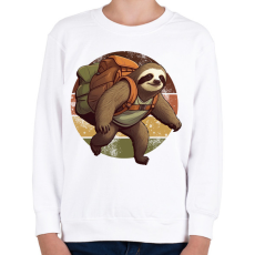 PRINTFASHION Túrázó lajhár - Gyerek pulóver - Fehér