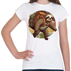 PRINTFASHION Túrázó lajhár - Női póló - Fehér