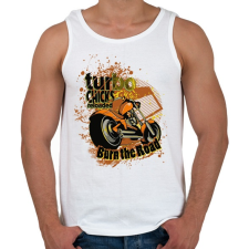 PRINTFASHION Turbo chicks - Férfi atléta - Fehér atléta, trikó