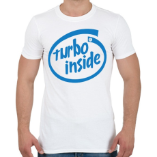PRINTFASHION Turbo inside - Férfi póló - Fehér