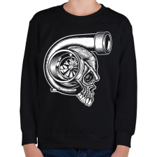 PRINTFASHION Turbó koponya - Gyerek pulóver - Fekete gyerek pulóver, kardigán