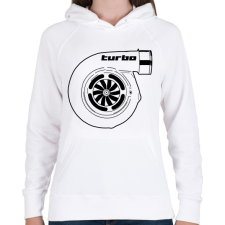 PRINTFASHION Turbo - Női kapucnis pulóver - Fehér női pulóver, kardigán